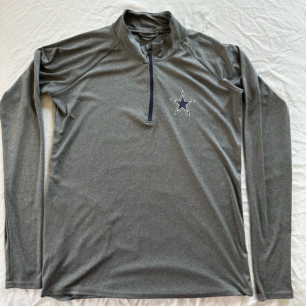 Men's Charcoal Dallas Cowboys River Quarter-Zip Pullover